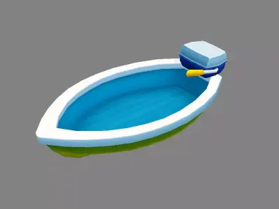 Cartoon Toy Ship - Yacht Low-poly 3D model