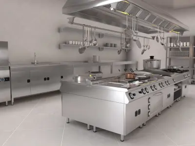 Commercial Kitchen Equipments 3D model