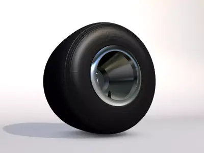 Karting wheels- Set of high-poly go-kart wheels- Tires and rims 3D model
