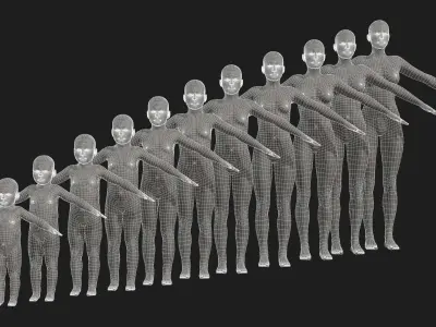 Characters Base Models Megapak Free 3D model