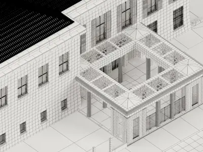 Neoclassicial Villa Germany Wiegand Haus Low-poly 3D model