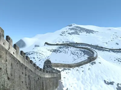 The Great Wall in winter 3D model