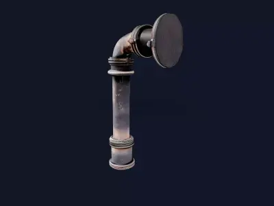 Game-Ready Industrial Pipe Segment  3D model