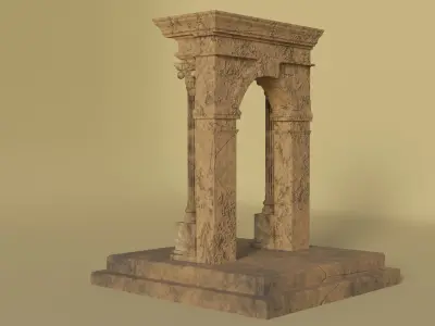 Ancient Marble Arch - Historic High Poly Asset 3D model