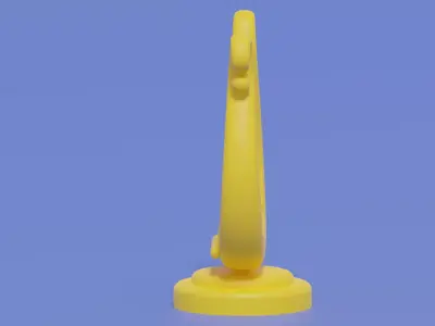 Cartoon Golden Harp 3D model