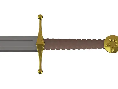 Two-Handed Great Sword 3D Model  3D print model