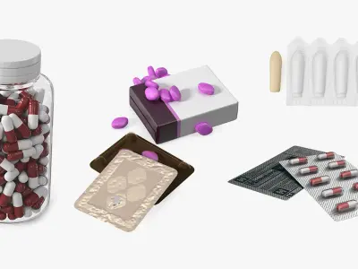 Pills Packs Collection 6 3D model
