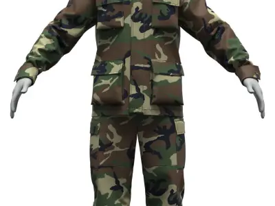 BDU-Battle Dress Uniform - Marvelous Designer  3D model
