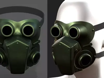Mask helmet scifi military futuristic  Low-poly 3D model