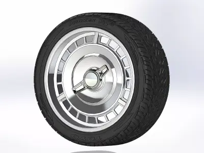 Custom wheels Schott BelAir 22inch for scale model 3D print model
