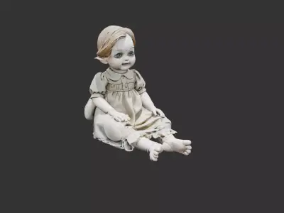 Creepy Victorian Doll Low-poly 3D model