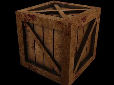 Wooden Game Box Low-poly 3D model