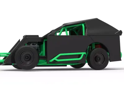 Mod Lite Race car while turning Scale 1 to 25 3D print model