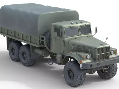 Kraz 255 Ukrainian Truck Low-poly 3D model