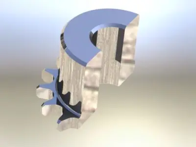 Crome stainless steel sprocket Free 3D model