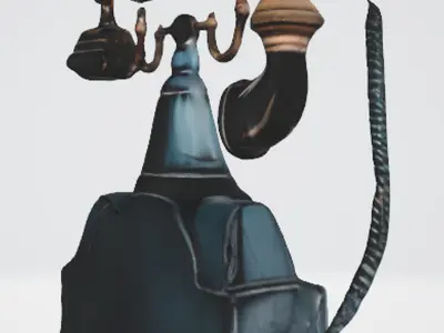 Antique Telephone Model 3D Asset 3D model