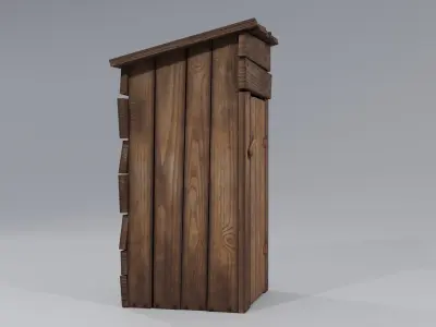 Old Wooden Storeroom or Toilet  Free low-poly 3D model
