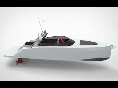 Grey Libertas Yacht Low-poly 3D model