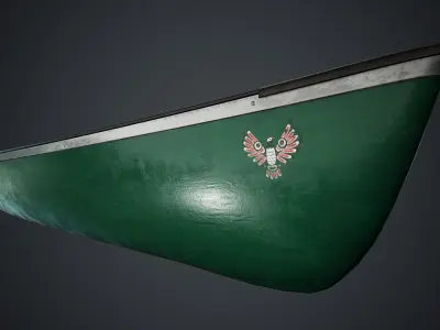 Canoe 1 PBR Game Ready Low-poly 3D model