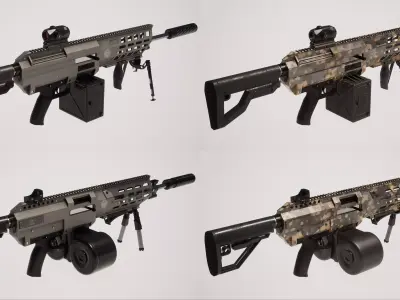 Machine Gun Collection 3D Model Pack