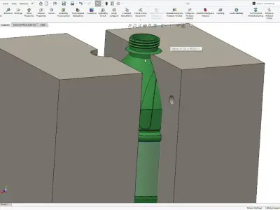 1500ml PET bottle and mould 3D model