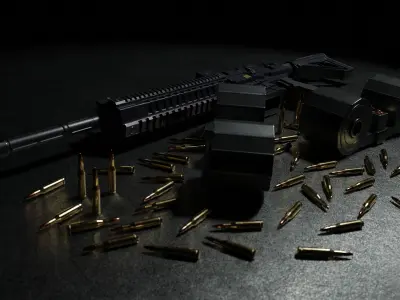 M56 LMG Low-poly 3D model