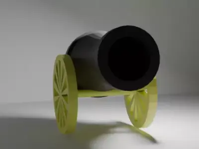 Stylized Cannon obj fbx ply stl blend textured Low-poly 3D model Low-poly 3D model