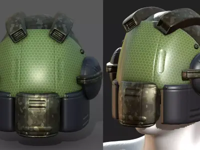 Helmet scifi military combat 3d model  Low-poly 3D model shop