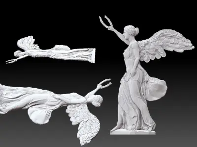 Winged Victory of Samothrace nike reconstruction CNC relief  3D print model