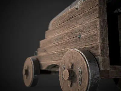 Medieval Cannon 4k PBR Low-poly 3D model