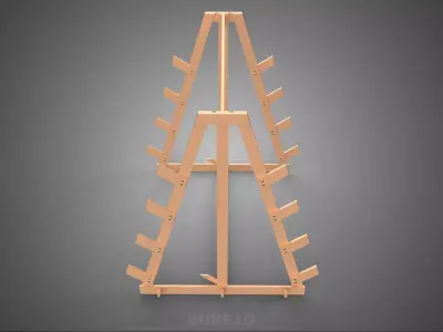 SHOP UTILITY STAND WOOD FRAME DISPLAY RACK STORAGE ARM SHELVING 3D model