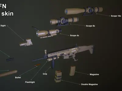 Scar FN Low-poly 3D model