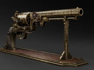 Steampunk 1851 Colt Navy Low-poly 3D model