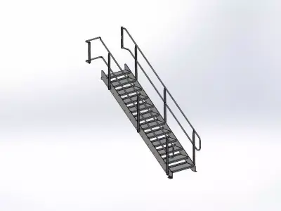 Industrial Staircase Assembly 3D model