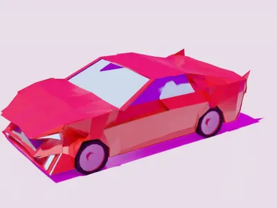 Low Poly Car polygonal Free low-poly 3D model