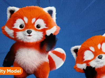 Cute cartoon panda Low poly Free low-poly 3D model
