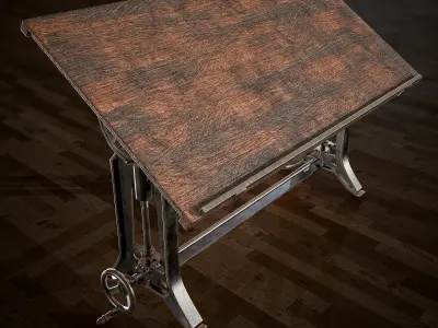 Wooden Workbench Low-poly 3D model
