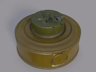 TM-72 Soviet Anti-Tank Mine Low-poly 3D model