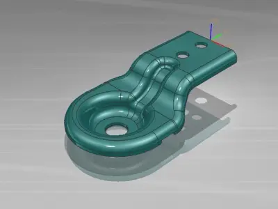 plast metal bracket with two holes 3D model