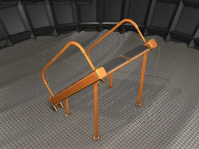 Sci-Fi Stairs - 20- Orange Version  Low-poly 3D model