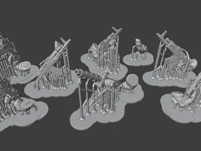 Hive-City Guard Blooded and Cultist Kill Team Bits 3D print model