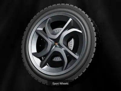 Wheels motorcycle tire 3D Model Pack