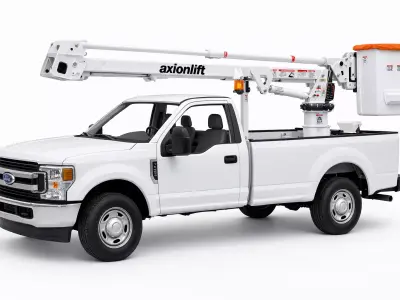 Bucket Lift Truck Utility Maintenance Service Vehicle 3D model