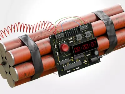 Dynamite Time Bomb PBR Low-Poly Low-poly 3D model