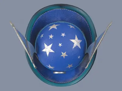 Enchanted Blue Witch Hat 3D model