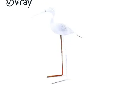 Metallic Bird Sculpture Model Pack Low-poly 3D model