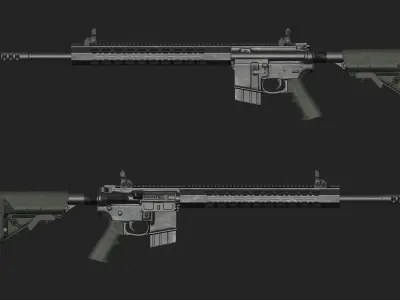 M4A1 v2 LowPoly Game Ready Model  Low-poly 3D model