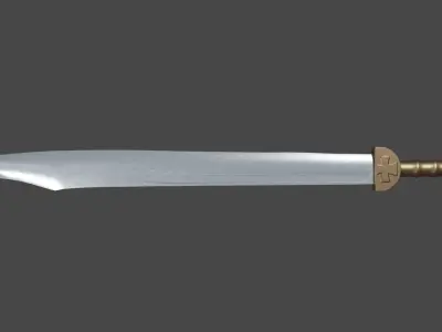 Falchion sword with Gladius handle Low-poly 3D model