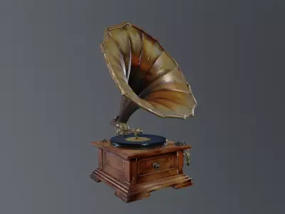 gramaphone 3D model