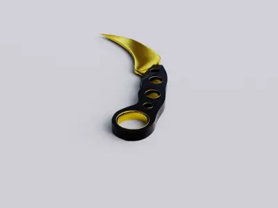 Golden Krambit Knife 3D model